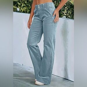 Stylish Blue Wide-Leg Pants